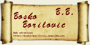 Boško Borilović vizit kartica